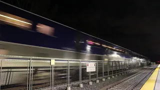 Pacific Surfliner 591 passes through Tustin station (P42DC)