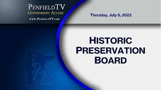 2023: July 6 | Historic Preservation Board Meeting