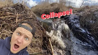 BEAVER DAM COLLAPSE ALMOST ON ME!