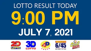 Lotto Results Today July 7 2021 9pm Ez2 Swertres 2D 3D 4D 6/45 6/55 PCSO