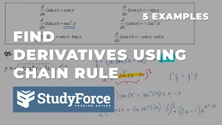 Chain Rule with Trig. Functions | Derivatives | 5 Examples (Part 1)