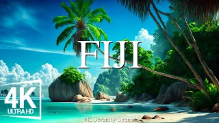 FLYING OVER FIJI - Relaxing Music With Beautiful Natural Landscape - Videos 4K