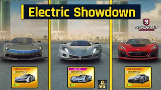 Asphalt 9 | Electric Showdown - Battista vs Owl vs Rimac C2 | Head to Head Comparison