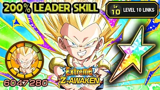 200% LEADER SKILL! 100% EZA PHY SSJ GOTENKS LEVEL 10 LINKS! Dragon Ball Z Dokkan Battle