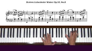 Brahms / Kirchner Liebeslieder Walzer Op. 52, No. 8 Piano Tutorial