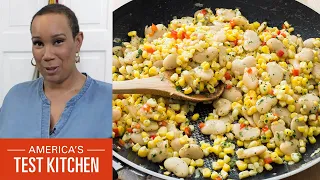 How to Make Succotash with Butter Beans, Corn, and Red Pepper