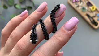 Beaded SNAKE ring tutorial 🐍