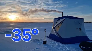 FROST -35. LET'S SPEND THE NIGHT WITH YOUR LOVED ONES IN A TENT WITH A STOVE ON A GLACIER!