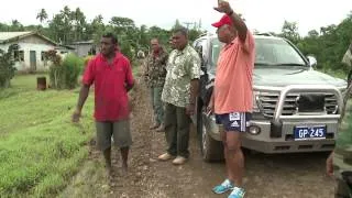 Fijian Prime Minister Voreqe Bainimarama visits flood affected areas in Naitasiri