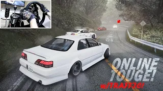 Drifting Left Lane Only Real Traffic Touge! | (4k) Assetto Corsa Drift Mods - Thrustmaster Setup