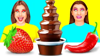 Chocolate Fountain Fondue Challenge | Funny Food Situations by HAHANOM Challenge