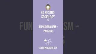 Functionalism and Parsons | 60 Second Sociology (Sociological Theory and Debates)