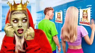 La reina de la escuela se convirtió en zombie. La reina de la escuela está desaparecida!