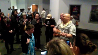 Young girl wows with Hawaiian falsetto after slack key show.