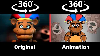 Freddy Fazbear (Original VS Animation) Sings The Amazing Digital Circus | 360º VR