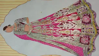 How to make a beautiful bridal lehenga ll Fashion illustration ll artistic design ll itsumrakhan 78