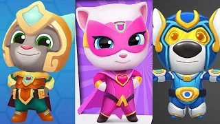 Talking Tom Hero Dash Super Angela vs Hurricane Hank vs Gold Flash Tom vs Roy Raccoon