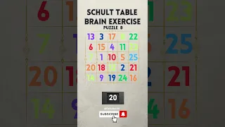 Brain Exercise | Schulte Table | Puzzle 8 #shorts #shortvideo #games