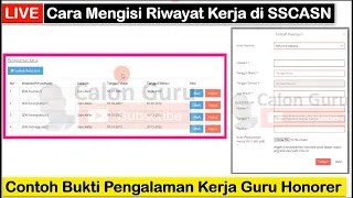 LIVE Cara Mengisi Riwayat Pekerjaan di SSCASN dan Contoh Bukti Pengalaman Kerja Guru Honorer