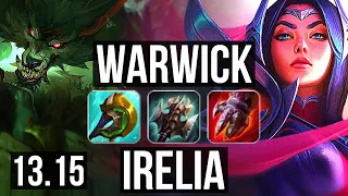 WARWICK vs IRELIA (TOP) | Rank 4 Warwick, 7 solo kills, 12/3/12, 400+ games | NA Grandmaster | 13.15