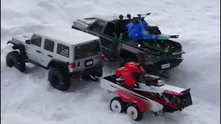 2 x 3 D PRINTED RC SNOWMOBILE(skeeride) polaris RMK & SKIDOO SUMMIT.