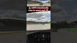 Unhinged LMP3 driver attempts to wreck me in a top split iRacing race!  🤬 #shorts