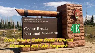 Scenic drive to Cedar Breaks National Monument And Panguitch lake  [4k]