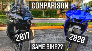 2017 VS 2020 YAMAHA R1 Side By Side Comparison !! (Cosmetic Comparison)