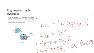 Pulley and belt problem: chapter 16(Dynamics)