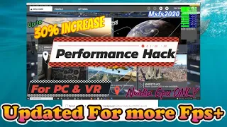 Msfs2020*Revised For MORE Fps+ & Less stutters! 1 setting 1 minute fps Increase & smooth performance