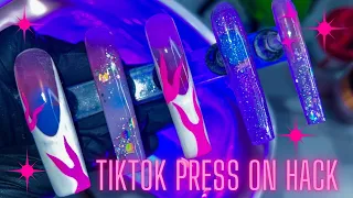 TIKTOK HACK TO MAKE PRESS ONS WITHOUT A SIZING KIT! | FREE PRESS ONS FOR ONE OF MY SUBSCRIBERS! 💞