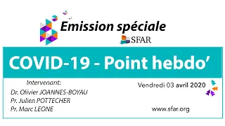 #COVID19 #COVIDfmc - Point Hebdo' 03 Avril 2020 - SFAR