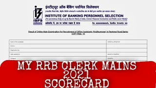 MY RRB CLERK MAINS 2021 SCORECARD 🙋🏻‍♀️✌🏼