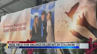 Vigil held for siblings killed in I-49 collision