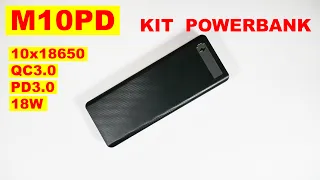 M10PD KIT Powerbank Дешевый на 10x18650 PD3.0 QC3.0 SW6106 M5PD