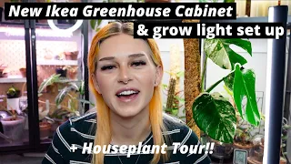 New Ikea Greenhouse Cabinet + Grow Light Set Up (PlantSpectrum), with Updated Houseplant Tour 💡