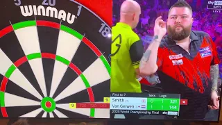 Michael Smith v Michael van Gerwen Final 9 Dart Finish 2023 PDC World Darts Championship Final