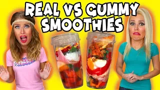 Gummy Smoothie Challenge: Real vs Gummy Food. Totally TV