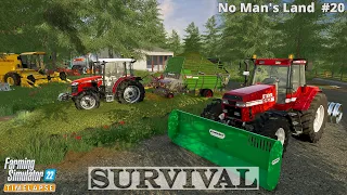 Survival in No Man's Land #20🔸Selling Timber & Buying a Windrower. Raking Grass & Making Silage🔸FS22