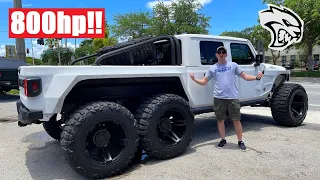 FULL TOUR OF A $250,000 HELLCAT SWAPPED JEEP GLADIATOR 6x6!!!