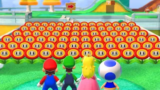 Can Mario & Friends collect 999 Fire Flowers in Super Mario 3D World?