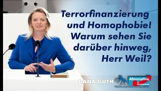 Terrorfinanzierung und Homophobie! Warum sehen Sie darüber hinweg, Herr Weil? Dana Guth, MdL (AfD)