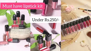 10 mini lipsticks at just Rs.244/-😍 Review with swatches💄✨