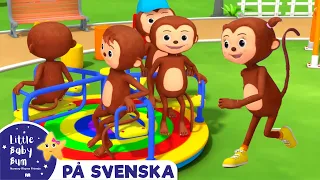 Fem söta apor | Little Baby Bum - Svenska | Swedish Cartoons for Kids | Barnvisor