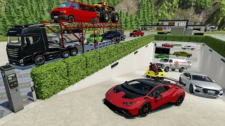 Ferme de MILLIONNAIRE ! Parking souterrain plein de voitures de luxe | Farming Simulator 22