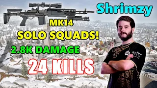 Soniqs Shrimzy - 24 KILLS (2.8K Damage) - MK14 vs SQUADS! - PUBG