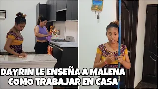 Malena le pide trabajo a dayrin/ mira como limpió toda la casa