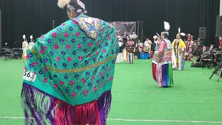 Four Bears Powwow 2024, Friday Night Live... Jr. Women's Fancy Shawl Contest...