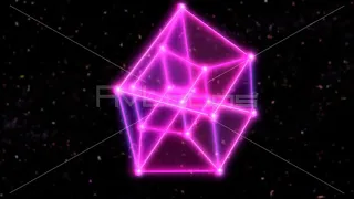 4 Dimensional Hypercube Tesseract Rotating in Outer Space and Stars - IncrediVFX - AVloops