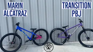 Quick Dirt Jumper Comparison Between the Marin Alcatraz and the Transition PBJ